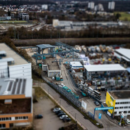 Karle Recycling in Böblingen, Standort aus der Vogelperspektive 