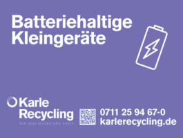 Batteriefreiheit von Abfällen Karle Recycling